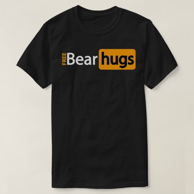 Free Bear Hugs of Funny Free Gay Hugs with Gay Pri T-Shirt (Design Front)