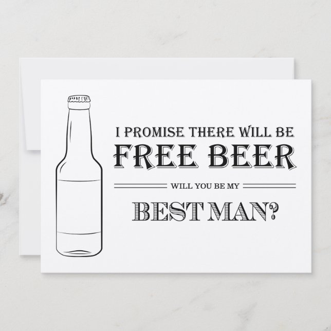 Free Beer Funny Best Man Groomsman Proposal (Front)