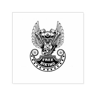 Free biking self-inking stamp