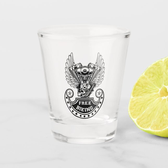 Free biking shot glass (Front)