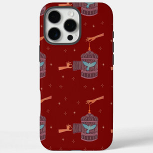 Free Bird Birdcage Folk Art Hands and Blue Bird iPhone 16 Pro Max Case