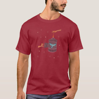 Free Bird Birdcage | Folk Art Hands and Blue Bird T-Shirt