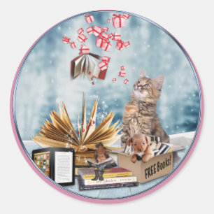 Free Books  Classic Round Sticker