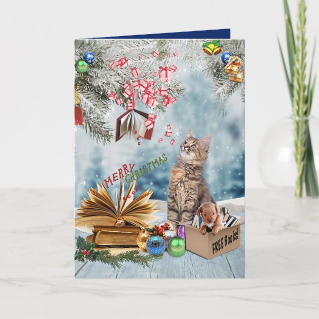 Free Books for Christmas Holiday Card (Front)