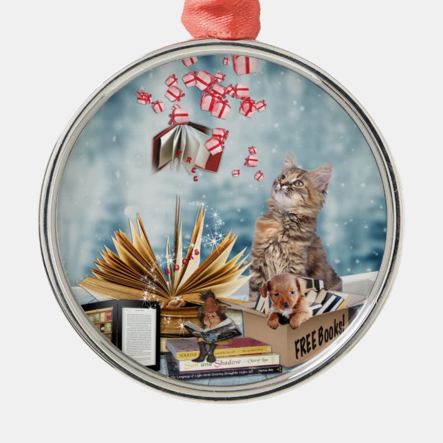 Free Books Metal Tree Decoration (Front)
