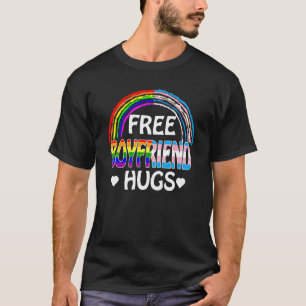 Free Boyfriend Hugs With Rainbow and Transgender F T-Shirt