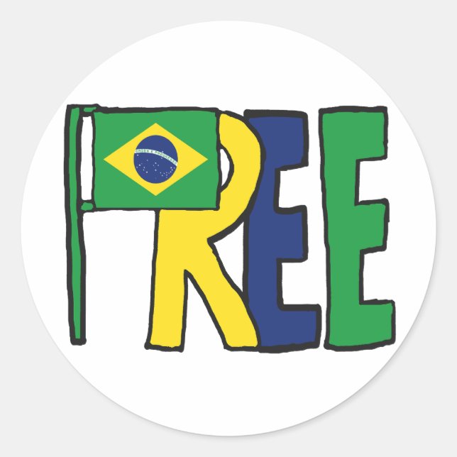 Free Brazil Classic Round Sticker (Front)