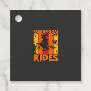 Free Broom Rides Halloween Flying Witch Ghost Bats Favour Tags