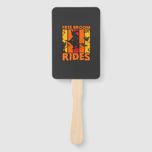 Free Broom Rides Halloween Flying Witch Ghost Bats Hand Fan