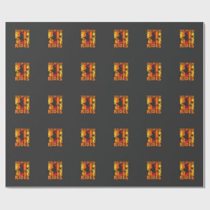 Free Broom Rides Halloween Flying Witch Ghost Bats Wrapping Paper