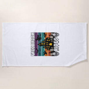 Free Broom Rides Halloween Haunted House Witch Sku Beach Towel