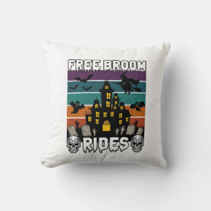 Free Broom Rides Halloween Haunted House Witch Sku Cushion