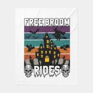 Free Broom Rides Halloween Haunted House Witch Sku Fleece Blanket