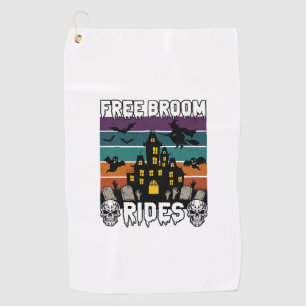 Free Broom Rides Halloween Haunted House Witch Sku Golf Towel