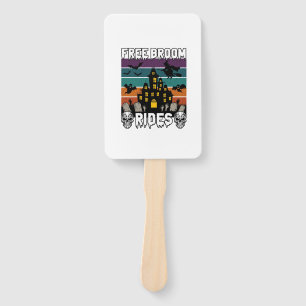 Free Broom Rides Halloween Haunted House Witch Sku Hand Fan