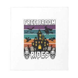 Free Broom Rides Halloween Haunted House Witch Sku Notepad