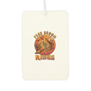 Free Broom Rides Halloween Skeleton Pumpkin Orange Car Air Freshener