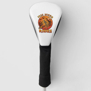 Free Broom Rides Halloween Skeleton Pumpkin Orange Golf Head Cover