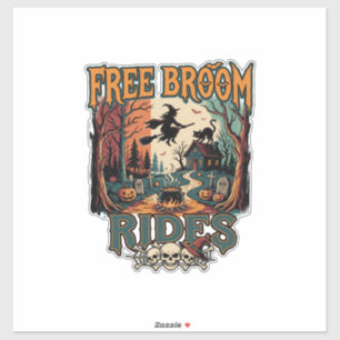 Free Broom Rides Halloween Witch Cat Skulls_1