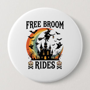 Free Broom Rides Halloween Witch Haunted Castle Sk 10 Cm Round Badge