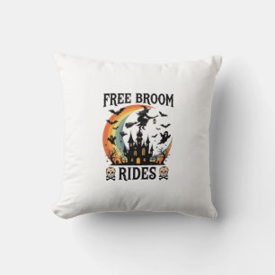 Free Broom Rides Halloween Witch Haunted Castle Sk Cushion