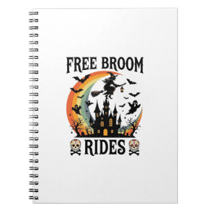 Free Broom Rides Halloween Witch Haunted Castle Sk Notebook