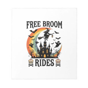 Free Broom Rides Halloween Witch Haunted Castle Sk Notepad