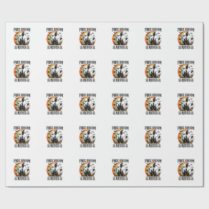 Free Broom Rides Halloween Witch Haunted Castle Sk Wrapping Paper
