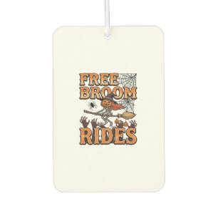 Free Broom Rides Halloween Witch Skeleton Design_1 Car Air Freshener
