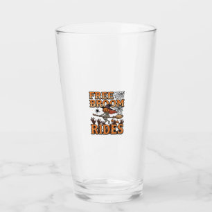 Free Broom Rides Halloween Witch Skeleton Design_1 Glass