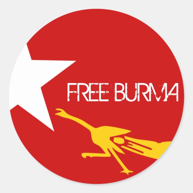 FREE BURMA CLASSIC ROUND STICKER (Front)