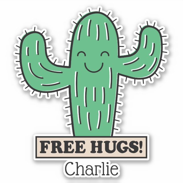 Free Cactus Hugs custom name (Front)
