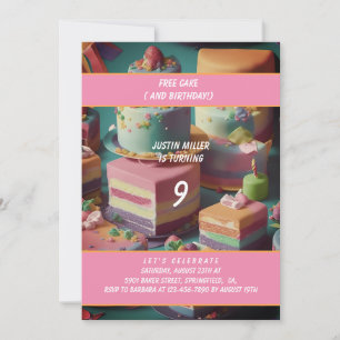 free cake birthday invitation