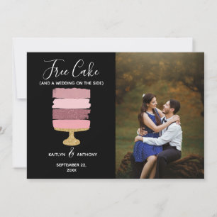 Free Cake Funny Modern Photo Wedding Save The Date