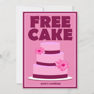 Free Cake Funny Save The Date Wedding Announcement