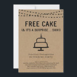 Free Cake Funny Surprise Birthday Party Invitation<br><div class="desc">Free Cake (& It's a Surprise . . . Shh!)  Funny invitation wording for a fun surprise birthday party.  The tiered cake artwork is hand-drawn on a wonderfully rustic kraft background.

Matching items are available in the 'Free Cake' Collection within my store.</div>
