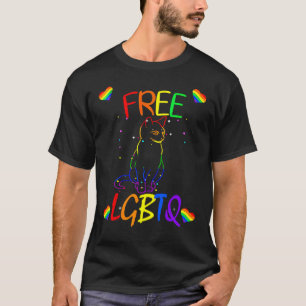 Free Cats Hearts LGBTQ Lesbian Prides T-Shirt