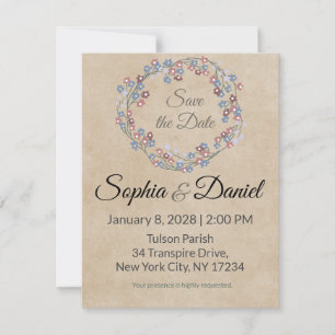 Free Classic Rustic Wedding Invitation 