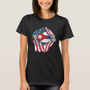 Free Cuba American Flag Cuba Flag Design Cubano T-Shirt