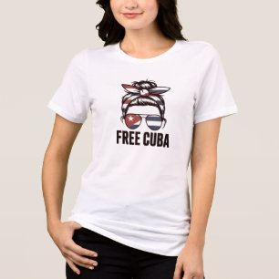Free Cuba – Cuban Freedom Protest Woman  Tri-Blend Shirt