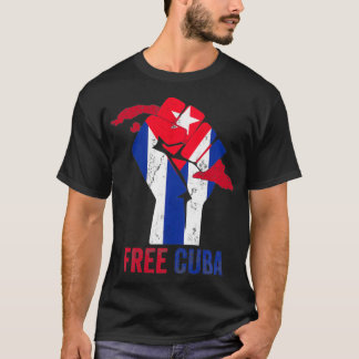 Free Cuba Patria Y Vida Distressed Cuba  SOS Cuba  T-Shirt