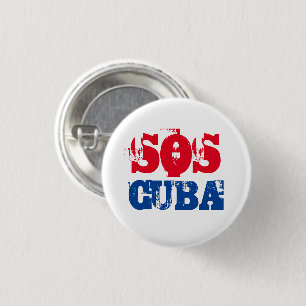 Free Cuba SOS Cuba red white blue 3 Cm Round Badge