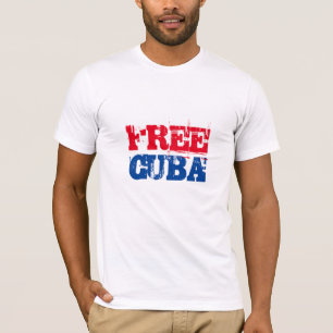 Free Cuba SOS Cuba red white blue T-Shirt