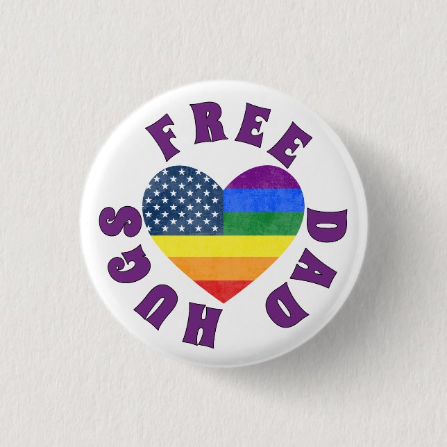Free Dad Hugs 3 Cm Round Badge (Front)