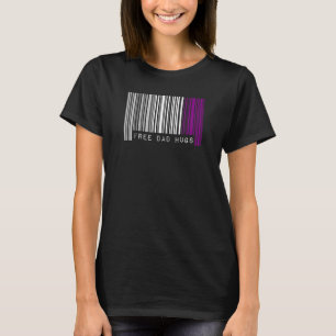 Free Dad Hugs Asexual Pride Flag Barcode Lgbtq All T-Shirt