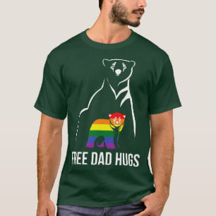 Free Dad Hugs Gay Pride LGBT Rainbow Men T-Shirt