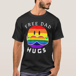 Free Dad Hugs, LGBT Gay Pride Smile, Proud LGBT Fa T-Shirt