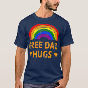 Free Dad Hugs LGBTQ Gay Lesbian Pride Month T-Shirt