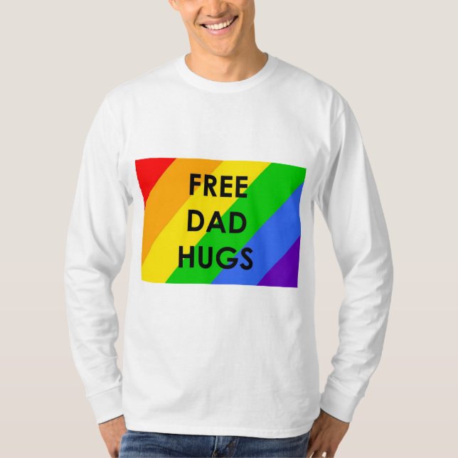 Free Dad Hugs Long Sleeve Shirt (Front)