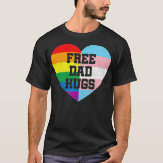 Free Dad Hugs Pride LGBT Rainbow Flag Family T-Shirt
